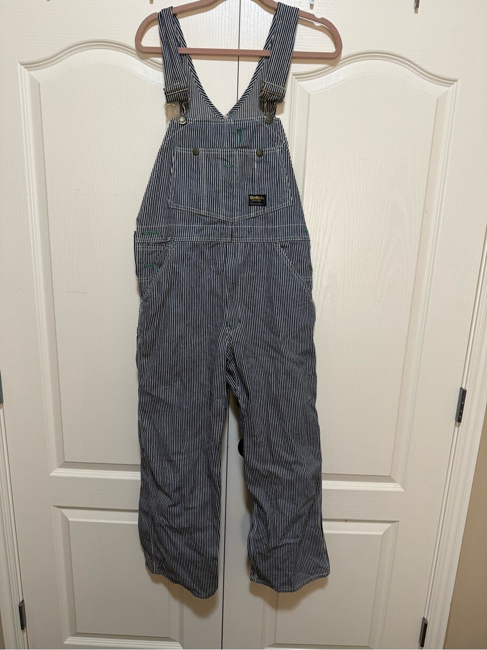 OshKosh B'gosh Navy and White Pinstripe Overalls
